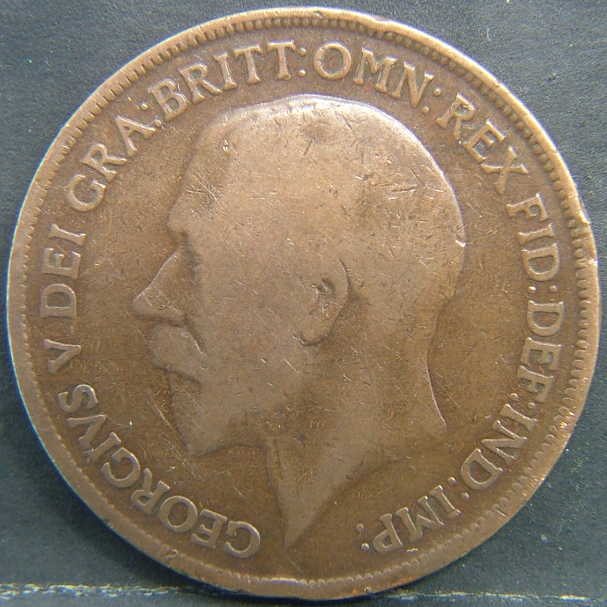 Back side of 🇬🇧 United Kingdom – Monarchs and Milestones 1 Penny  1914 object