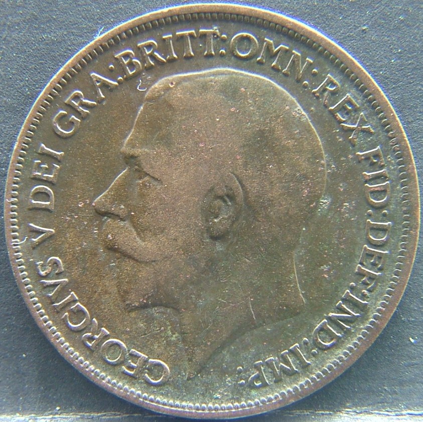 Front side of 🇬🇧 United Kingdom – Monarchs and Milestones 1 Penny 1917 coin