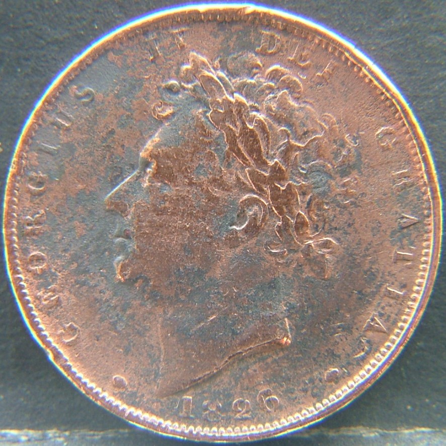 Front side of 🇬🇧 United Kingdom – Monarchs and Milestones Farthing 1826 coin