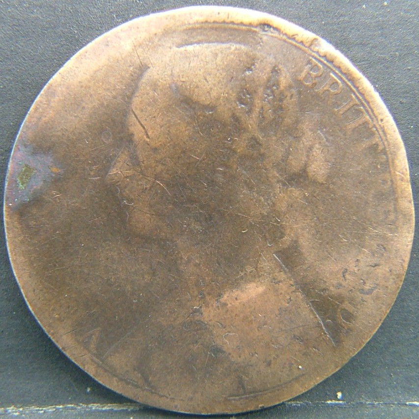 Back side of 🇬🇧 United Kingdom – Monarchs and Milestones 1 Penny  1876 object