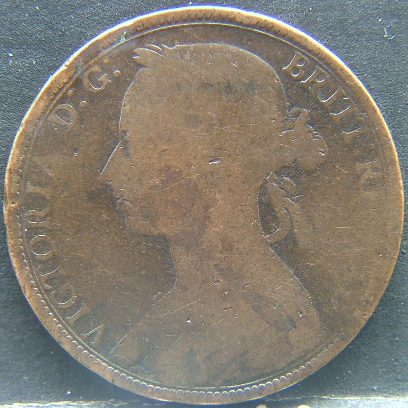 Front side of 🇬🇧 United Kingdom – Monarchs and Milestones 1 Penny 1890 coin