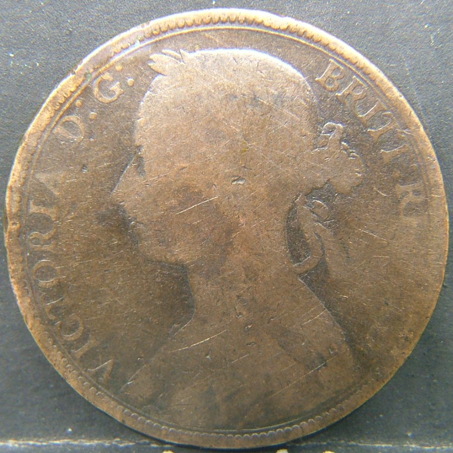 Back side of 🇬🇧 United Kingdom – Monarchs and Milestones 1 Penny  1890 object