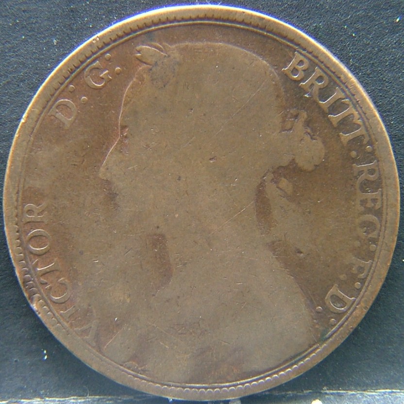 Front side of 🇬🇧 United Kingdom – Monarchs and Milestones 1 Penny 1891 coin