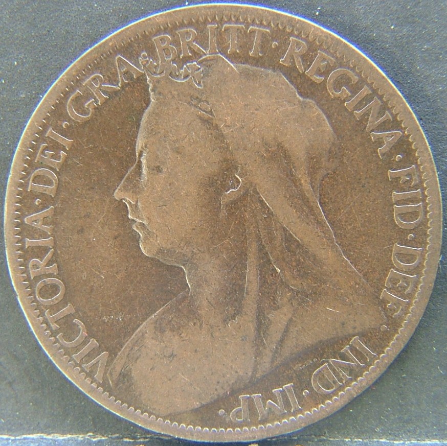 Front side of 🇬🇧 United Kingdom – Monarchs and Milestones 1 Penny 1901 coin