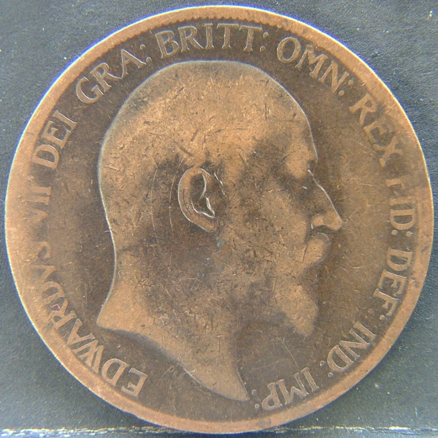 Front side of 🇬🇧 United Kingdom – Monarchs and Milestones 1 Penny 1902 coin