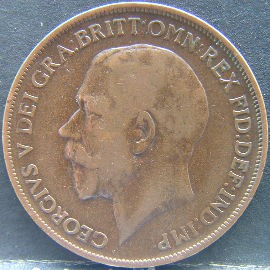 Front side of 🇬🇧 United Kingdom – Monarchs and Milestones 1 Penny 1912 coin