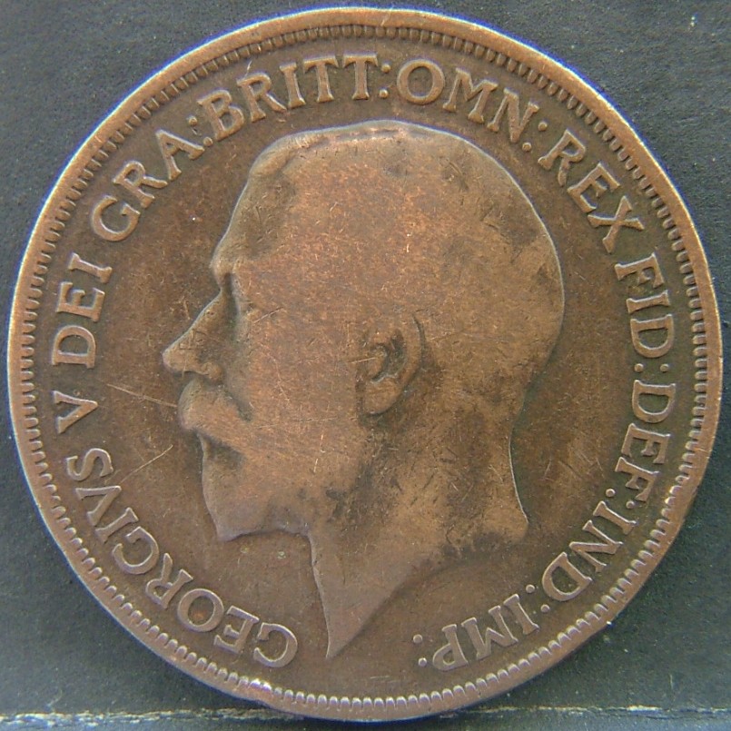 Front side of 🇬🇧 United Kingdom – Monarchs and Milestones 1 Penny 1913 coin