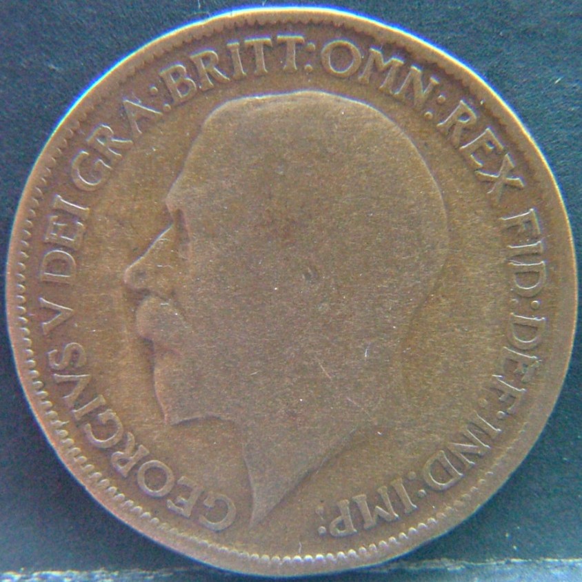 Front side of 🇬🇧 United Kingdom – Monarchs and Milestones Half Penny 1916 coin