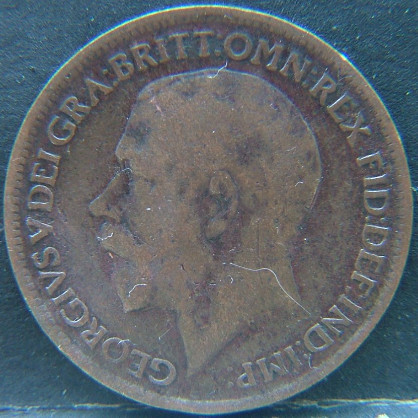 Front side of 🇬🇧 United Kingdom – Monarchs and Milestones Farthing 1918 coin