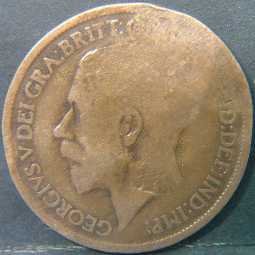 Back side of 🇬🇧 United Kingdom – Monarchs and Milestones Half Penny  1919 object