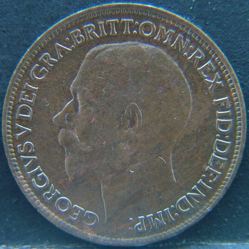 Front side of 🇬🇧 United Kingdom – Monarchs and Milestones Farthing 1920 coin
