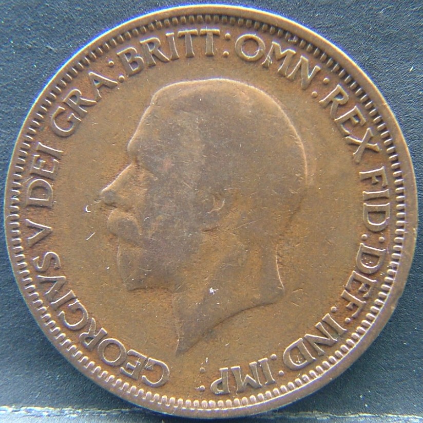 Front side of 🇬🇧 United Kingdom – Monarchs and Milestones Half Penny 1931 coin