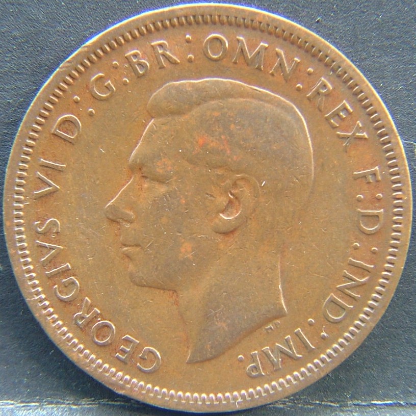 Front side of 🇬🇧 United Kingdom – Monarchs and Milestones Half Penny 1937 coin