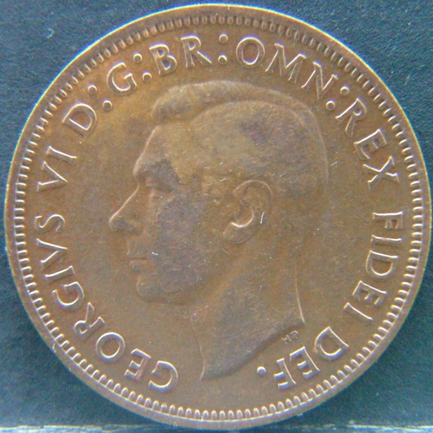 Front side of 🇬🇧 United Kingdom – Monarchs and Milestones Half Penny 1950 coin