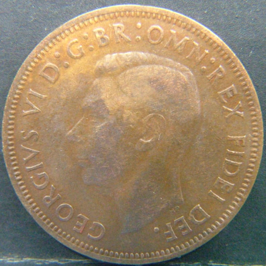 Back side of 🇬🇧 United Kingdom – Monarchs and Milestones Half Penny  1950 object