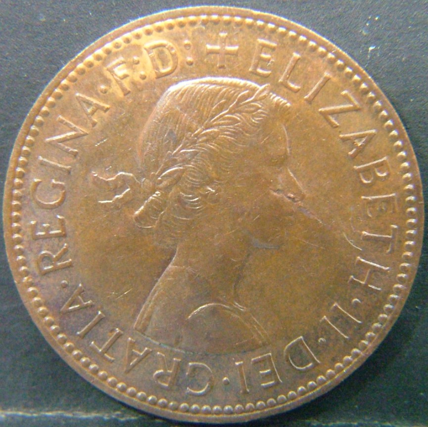 Back side of 🇬🇧 United Kingdom – Monarchs and Milestones Half Penny  1960 object