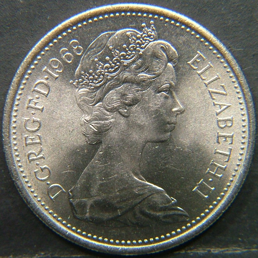 Back side of 🇬🇧 United Kingdom – Monarchs and Milestones 5 New Pence  1968 object