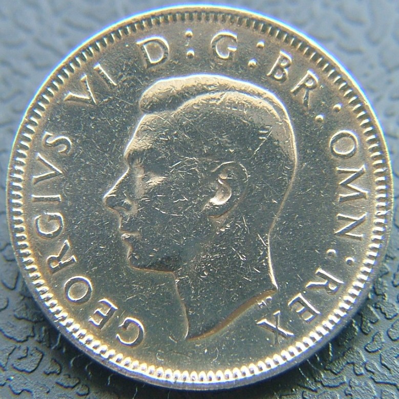 Front side of Great Britain 1 Shilling Eng 1948 coin