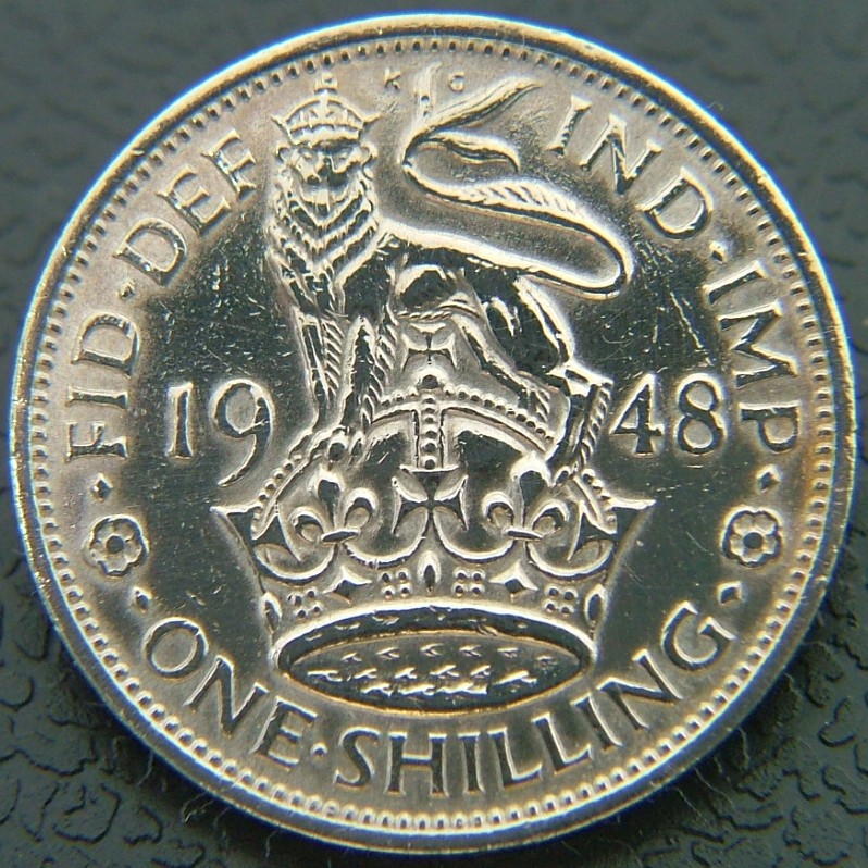 Additional view 2 of Great Britain 1 Shilling Eng 1948 coin