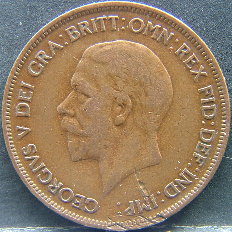 Front side of 🇬🇧 United Kingdom – Monarchs and Milestones 1 Penny 1930 coin