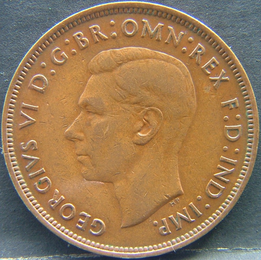 Front side of 🇬🇧 United Kingdom – Monarchs and Milestones 1 Penny 1937 coin