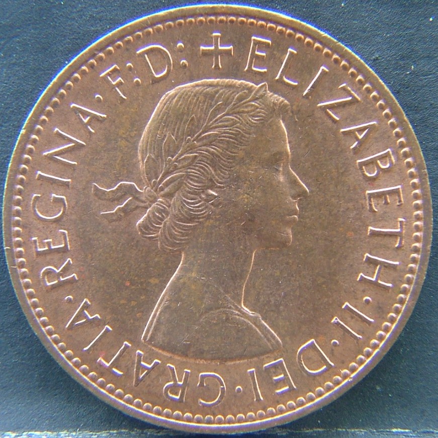 Front side of 🇬🇧 United Kingdom – Monarchs and Milestones 1 Penny 1963 coin