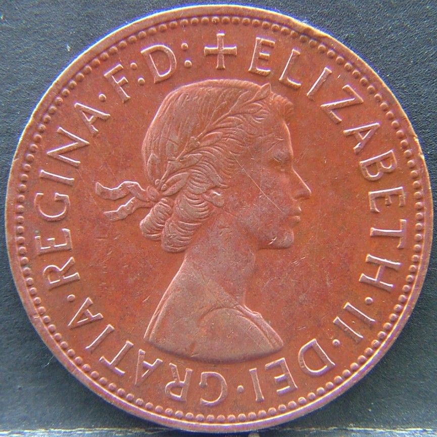 Front side of 🇬🇧 United Kingdom – Monarchs and Milestones 1 Penny 1965 coin