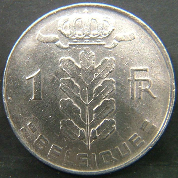 Additional view 1 of 🇧🇪 BELGIUM – Royal Portraits and National Symbols 1 Franc "Belgique'' 1975 coin
