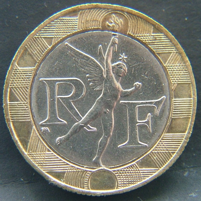 Front side of France 10 Franks 1989 coin