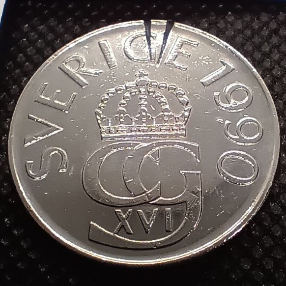 Front side of Sweden 5 Kronor 1990 coin
