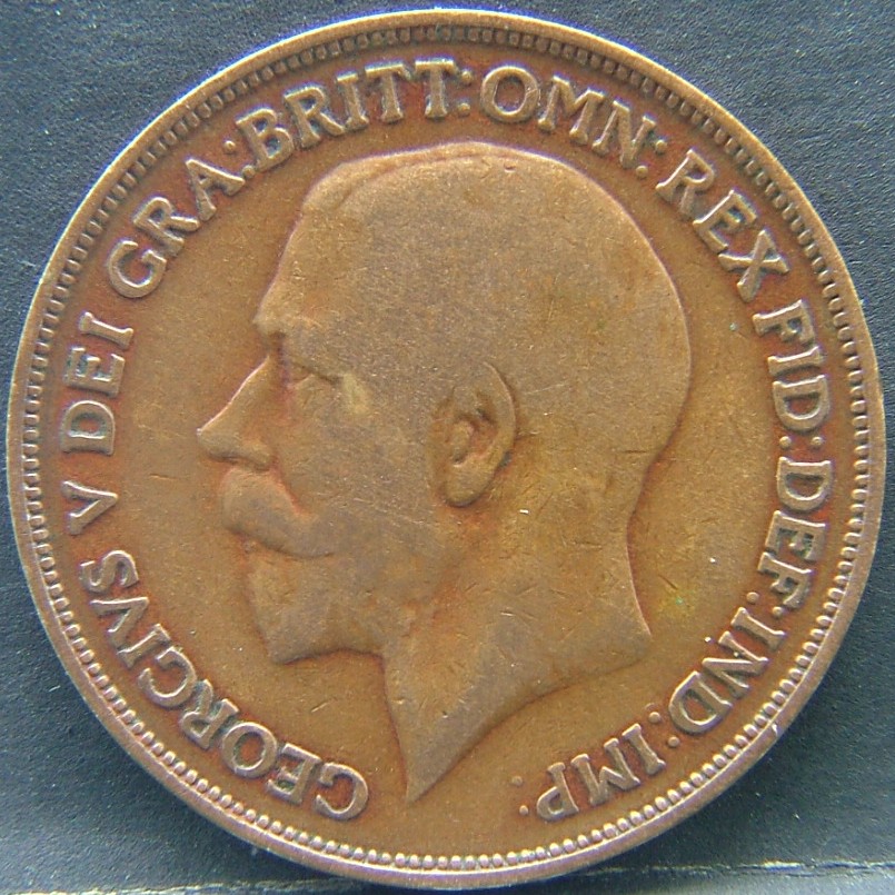 Front side of 🇬🇧 United Kingdom – Monarchs and Milestones 1 Penny 1916 coin