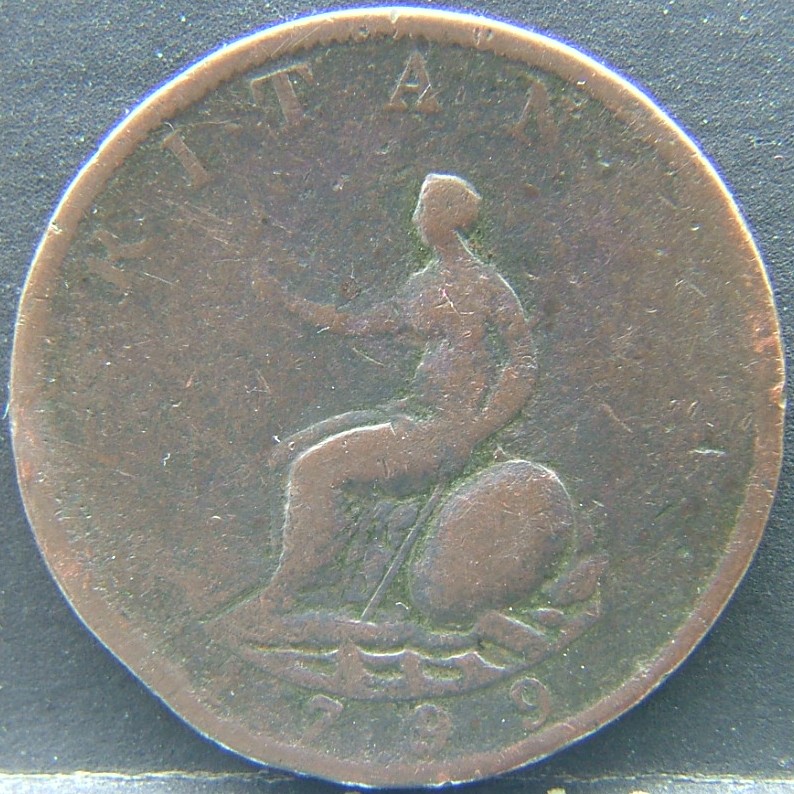 Front side of 🇬🇧 United Kingdom – Monarchs and Milestones Half Penny 1799 coin