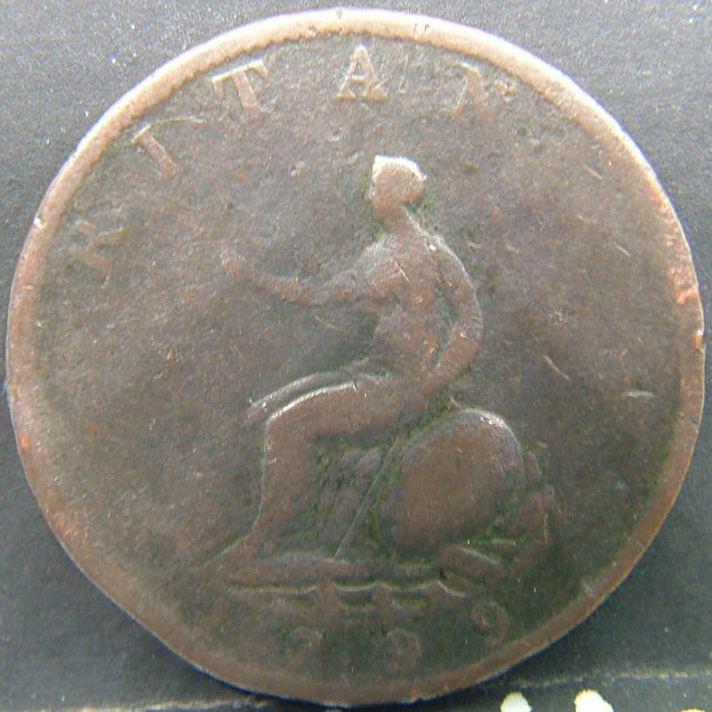 Back side of 🇬🇧 United Kingdom – Monarchs and Milestones Half Penny  1799 object