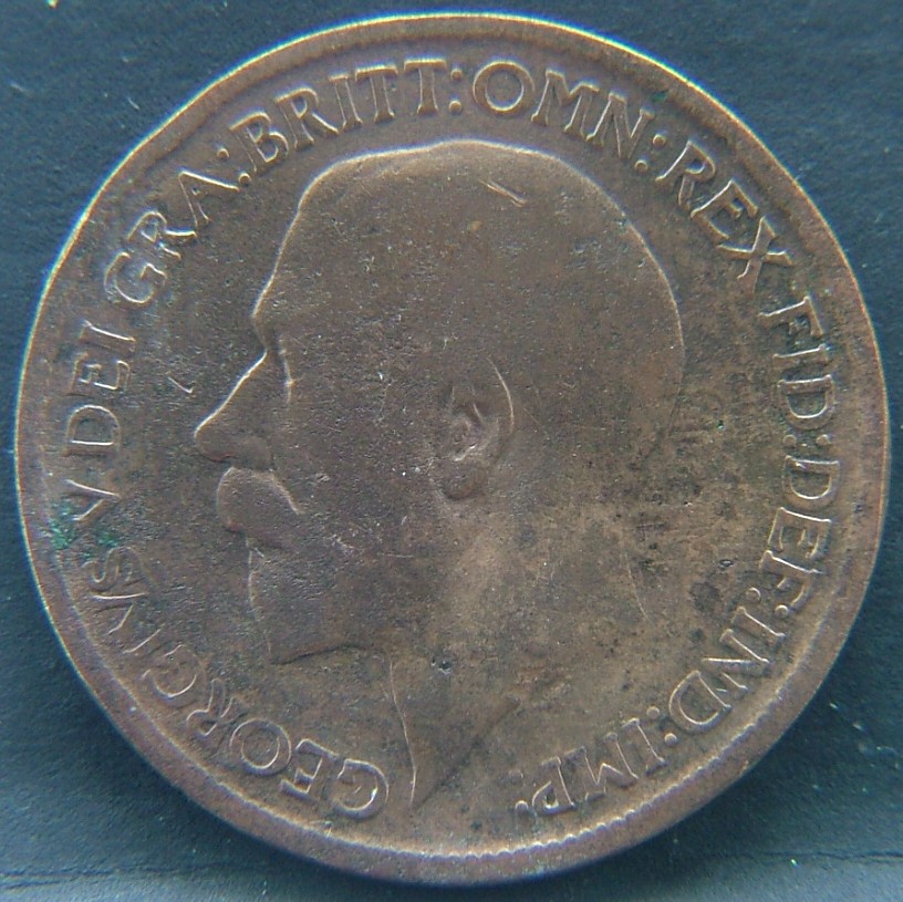Front side of Great Britain 1 Penny 1916 coin
