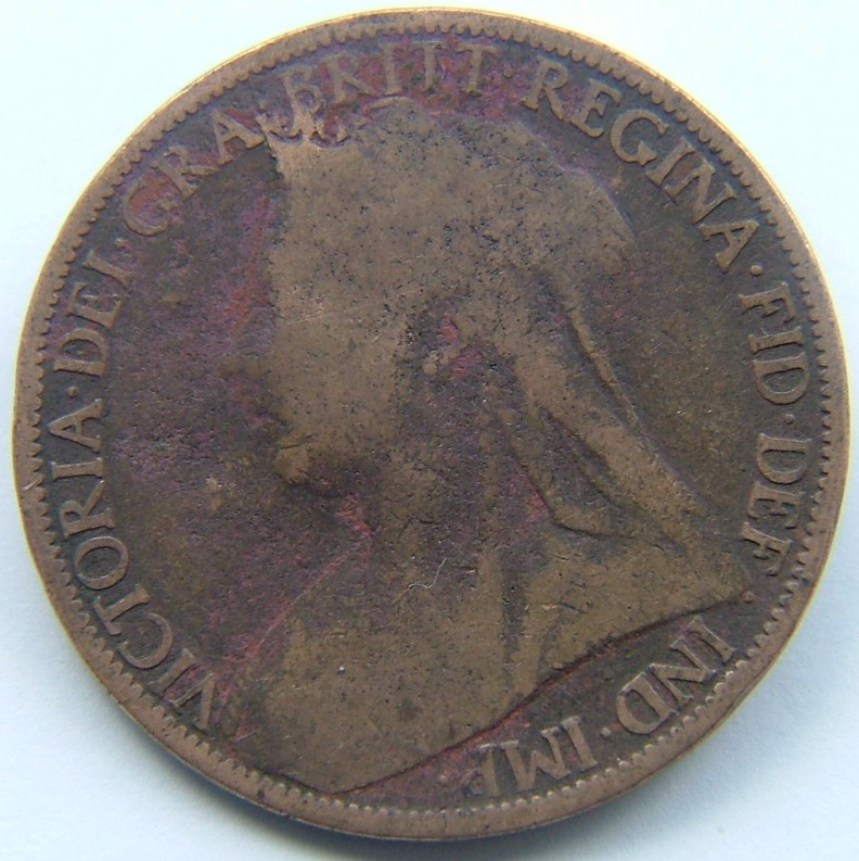 Front side of Great Britain 1 Penny 1901 coin