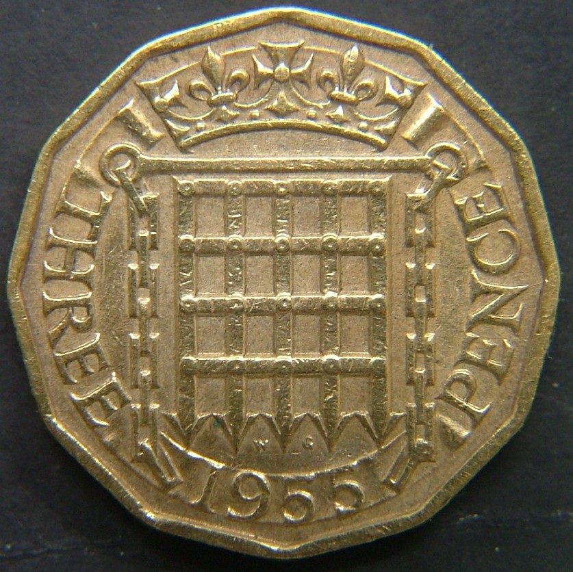 Additional view 2 of Great Britain 3 Pence 1955 coin