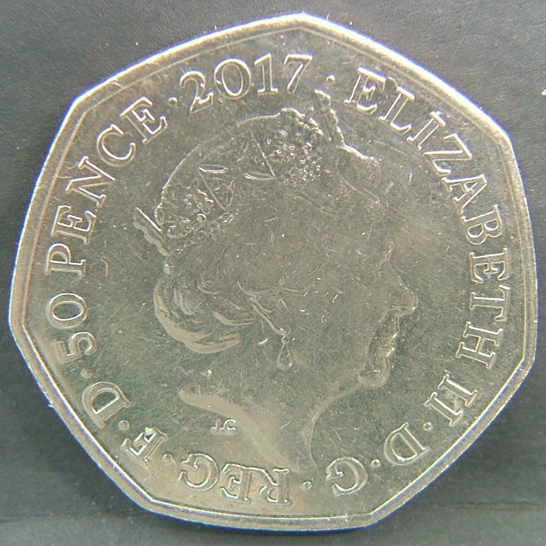 Back side of 🇬🇧 United Kingdom – Monarchs and Milestones 50 Pence 2017 coin