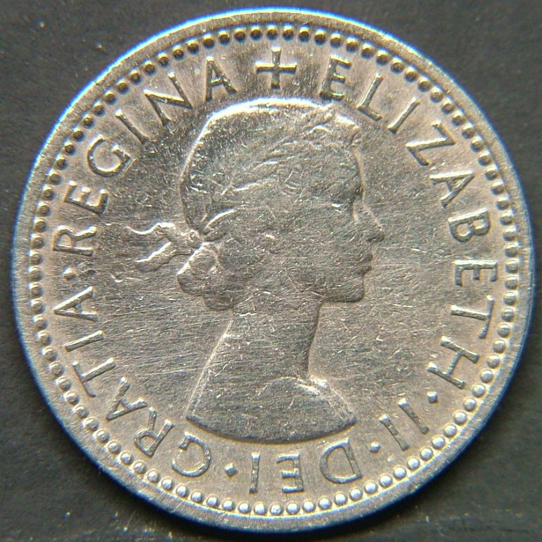 Back side of 🇬🇧 United Kingdom – Monarchs and Milestones 6 Pence 1958 coin