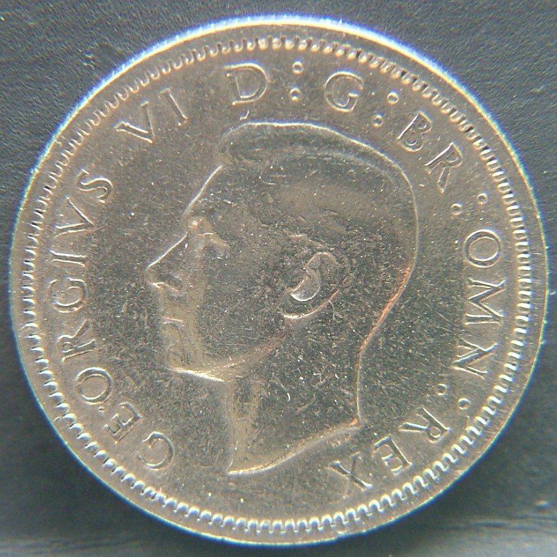 Front side of Great Britain 6 Pence 1947 coin