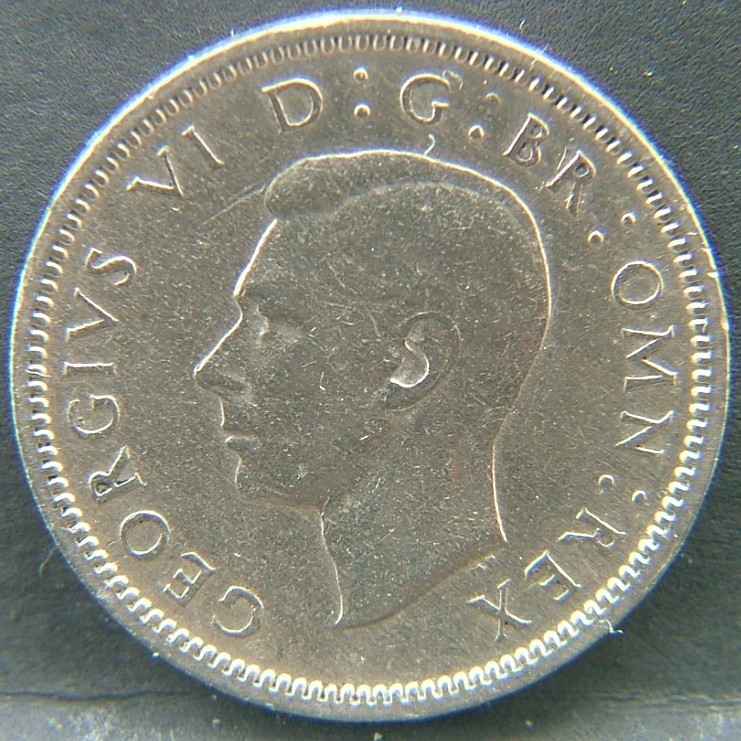 Front side of Great Britain 6 Pence 1948 coin