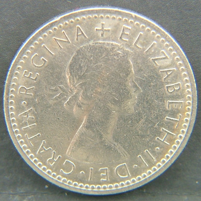 Back side of 🇬🇧 United Kingdom – Monarchs and Milestones 6 Pence 1955 coin