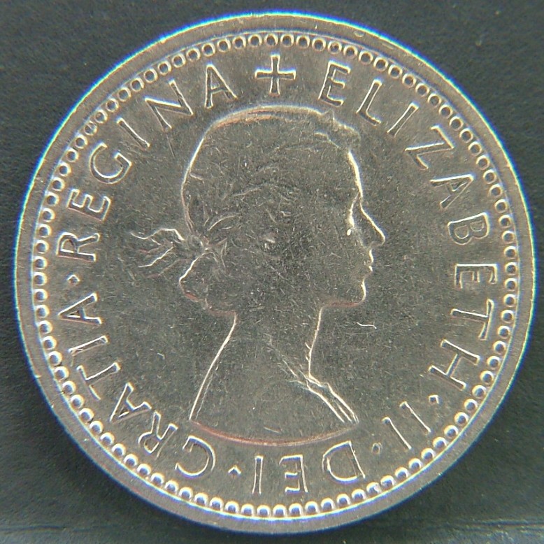 Front side of Great Britain 6 Pence 1961 coin