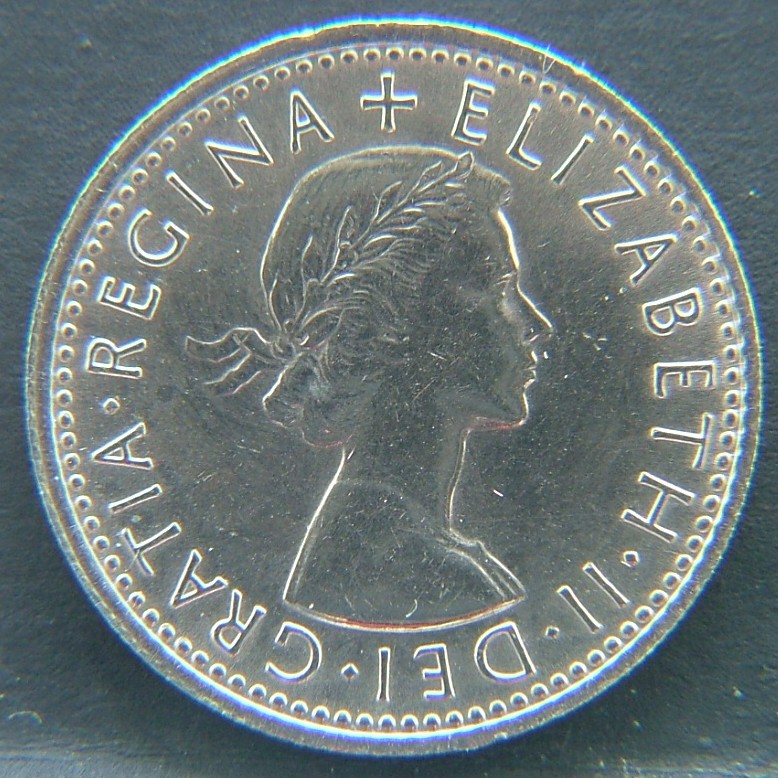 Front side of Great Britain 6 Pence 1967 coin