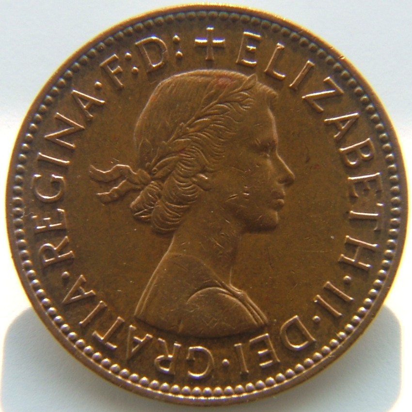 Front side of Great Britain Half Penny 1959 coin