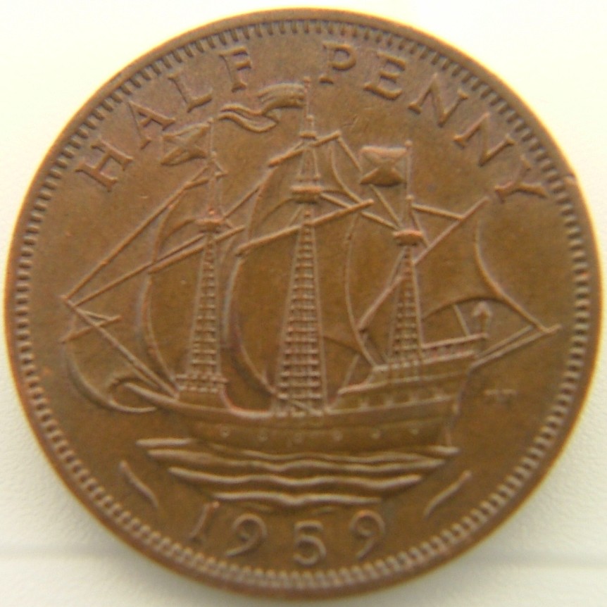 Additional view 2 of Great Britain Half Penny 1959 coin