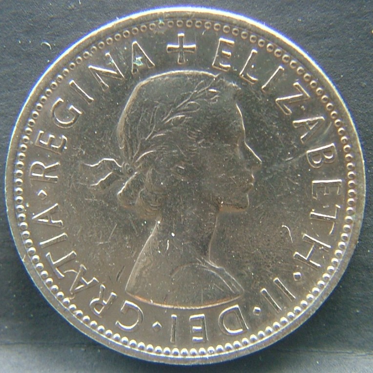 Front side of Great Britain 2 Shillings 1963 coin