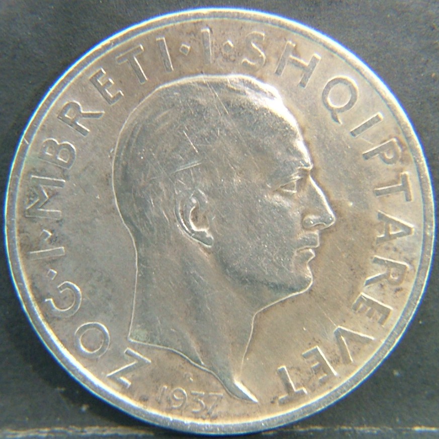 Back side of 🇦🇱 ALBANIA – National Coinage Overview 1 Frang  1937 object