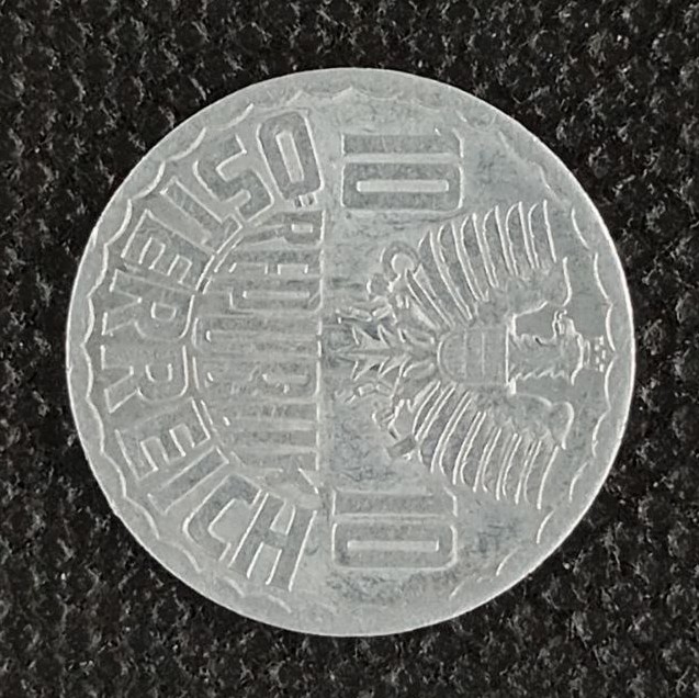 Back side of Austria 10 Groschen 1971 coin
