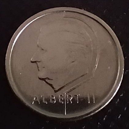 Back side of Belgium 1 Frank "Belgie" 1996 coin
