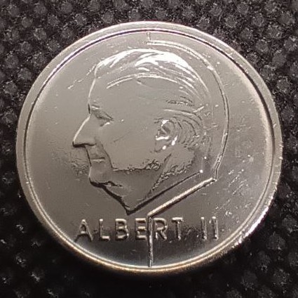 Front side of Belgium 1 Frank "Belgie" 1996 coin